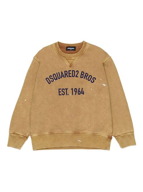 Felpa unisex bambino Dsquared2 giallo invecchiato Dsquared Kids | DQ3189D0AG9DQ730
